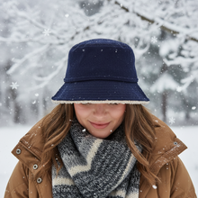 Charger l'image dans la galerie, Chapeau jean bords fourrure