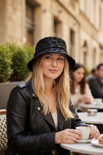 Charger l'image dans la galerie, Chapeau Léo faux cuir &amp; tulle
