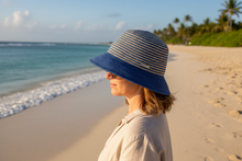 Charger l'image dans la galerie, Chapeau cloche raphia rayé