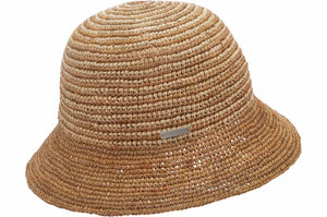 Chapeau cloche raphia rayé