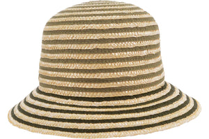 Chapeau cloche paille rayé