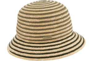 Chapeau cloche paille rayé