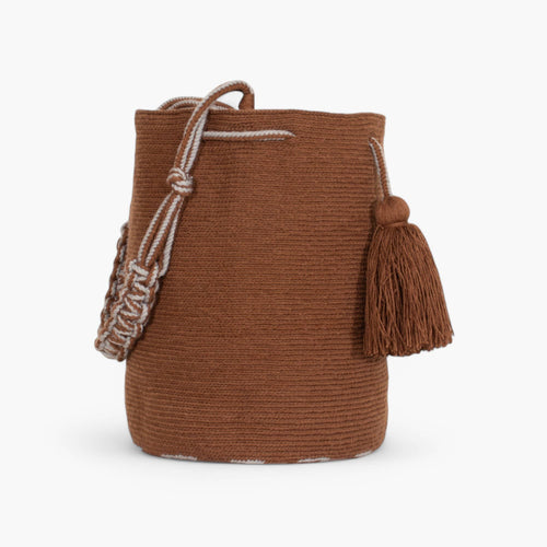 Sac à bandoulière rond solide Mocha