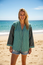 Charger l'image dans la galerie, Kimono Sunflower Bleu Blue