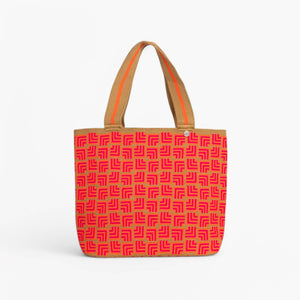 Cabas ovale géométrique Orange soda