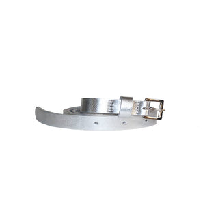 Ceinture fine argent en cuir