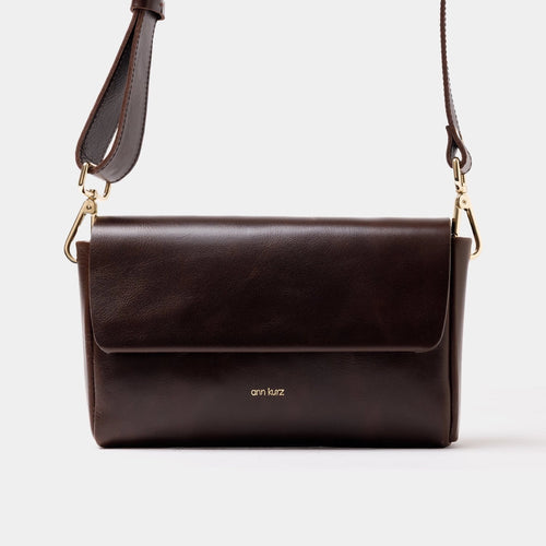 Sac à bandoulière brillant moka