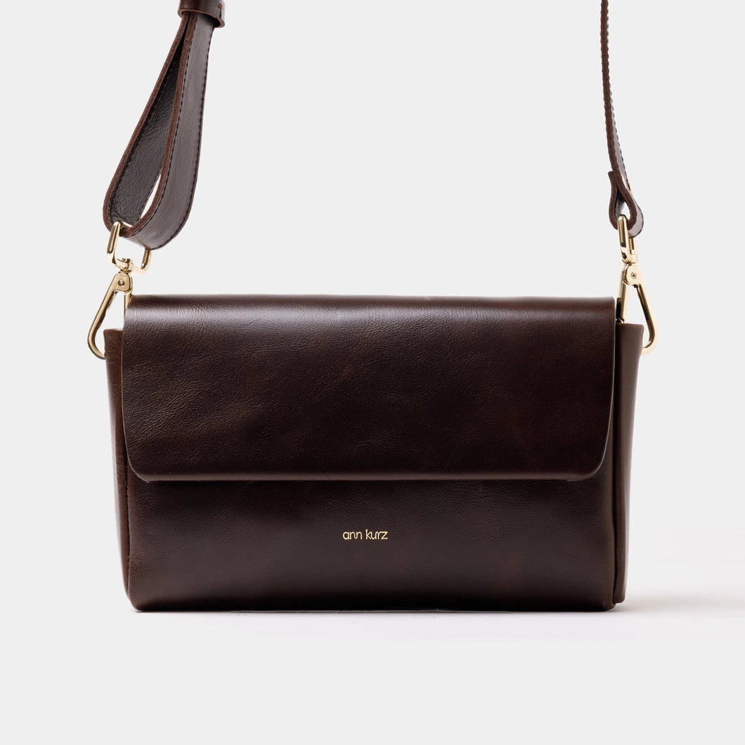 Sac à bandoulière brillant moka