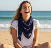 Charger l'image dans la galerie, Carré coton 100x100 Étang Bleu