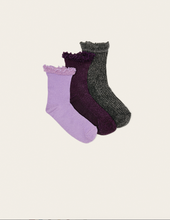 Charger l&#39;image dans la galerie, Pack de 3 Chaussettes - Froufrou lilas noir violet
