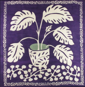 Carré Laine Monstera Prune