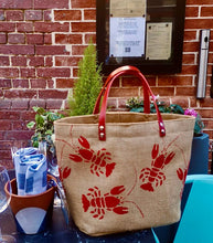Charger l&#39;image dans la galerie, Homard Rouge Cabas en jute