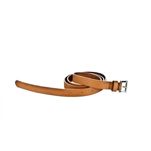 Ceinture fine camel en cuir