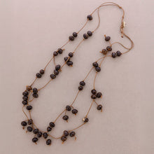 Charger l'image dans la galerie, Collier long double à perles pendantes en résine