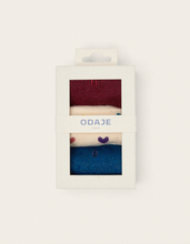Charger l&#39;image dans la galerie, Pack de 3 Chaussettes - Coeur et pailettes bordeaux bleu