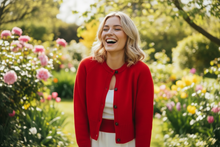 Charger l'image dans la galerie, Cardigan en maille rouge