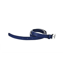 Charger l&#39;image dans la galerie, Ceinture fine bleu en cuir