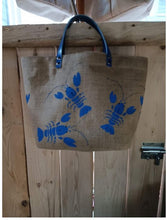 Charger l&#39;image dans la galerie, Homard Bleu Cabas en jute