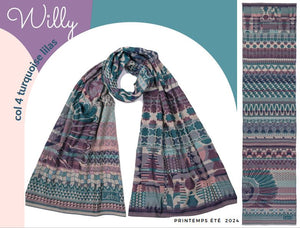 Willy col 4 turquoise lilas