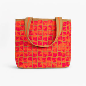 Cabas ovale géométrique Orange soda