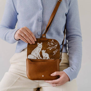 Sac, Little Fox, aspect usé Cognac