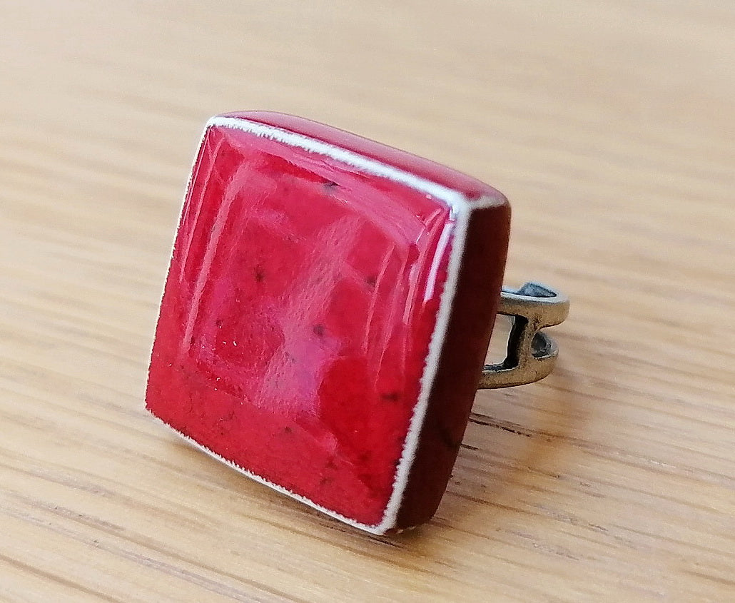 Bague CUBIK rouge
